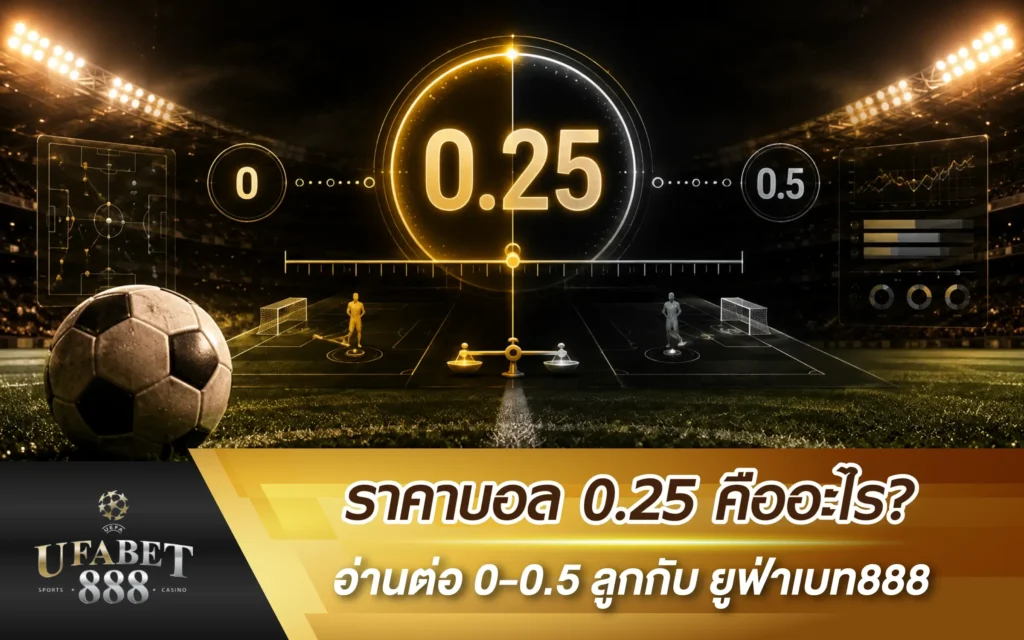 ราคาบอล 0.25 คืออะไร? อ่านต่อ 0-0.5 ลูกกับ ยูฟ่าเบท888
